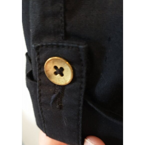 Rafaella Weekend Classic Pants Roll Tab Hem Pockets Black Cotton - 20W - Picture 2 of 9